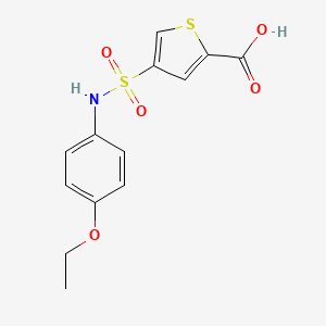 molecular formula C13H13NO5S2 B4941870 4-{[(4-ethoxyphenyl)amino]sulfonyl}-2-thiophenecarboxylic acid 