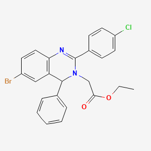 molecular formula C24H20BrClN2O2 B4941871 ethyl [6-bromo-2-(4-chlorophenyl)-4-phenyl-3(4H)-quinazolinyl]acetate 