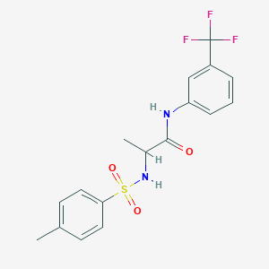 molecular formula C17H17F3N2O3S B4941873 N~2~-[(4-methylphenyl)sulfonyl]-N~1~-[3-(trifluoromethyl)phenyl]alaninamide 