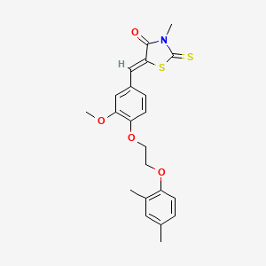 molecular formula C22H23NO4S2 B4941879 5-{4-[2-(2,4-dimethylphenoxy)ethoxy]-3-methoxybenzylidene}-3-methyl-2-thioxo-1,3-thiazolidin-4-one 
