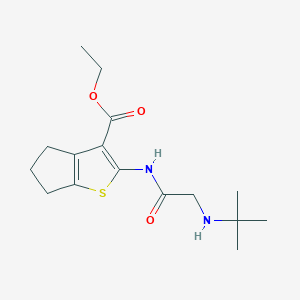 molecular formula C16H24N2O3S B4941882 ethyl 2-{[N-(tert-butyl)glycyl]amino}-5,6-dihydro-4H-cyclopenta[b]thiophene-3-carboxylate 