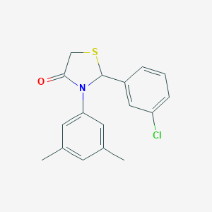 molecular formula C17H16ClNOS B494189 2-(3-Chlorophenyl)-3-(3,5-dimethylphenyl)-1,3-thiazolidin-4-one 