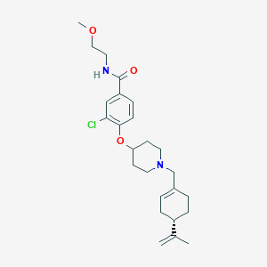 molecular formula C25H35ClN2O3 B4941897 3-chloro-4-[(1-{[(4S)-4-isopropenyl-1-cyclohexen-1-yl]methyl}-4-piperidinyl)oxy]-N-(2-methoxyethyl)benzamide 