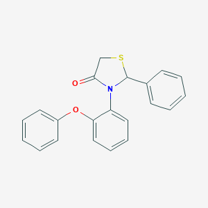 molecular formula C21H17NO2S B494190 3-(2-Phenoxyphenyl)-2-phenyl-1,3-thiazolidin-4-one 