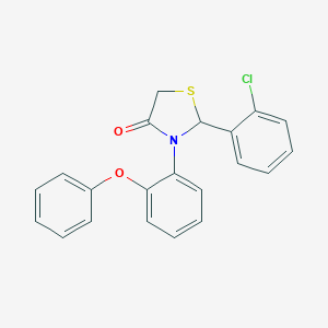 molecular formula C21H16ClNO2S B494191 2-(2-Chlorophenyl)-3-(2-phenoxyphenyl)-1,3-thiazolidin-4-one 