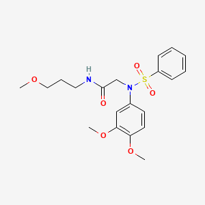 molecular formula C20H26N2O6S B4941941 N~2~-(3,4-dimethoxyphenyl)-N~1~-(3-methoxypropyl)-N~2~-(phenylsulfonyl)glycinamide 