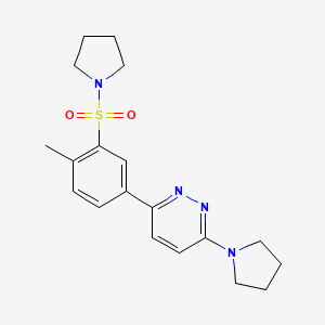 molecular formula C19H24N4O2S B4941951 3-[4-methyl-3-(1-pyrrolidinylsulfonyl)phenyl]-6-(1-pyrrolidinyl)pyridazine 