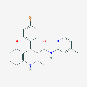 molecular formula C23H22BrN3O2 B4941965 4-(4-bromophenyl)-2-methyl-N-(4-methyl-2-pyridinyl)-5-oxo-1,4,5,6,7,8-hexahydro-3-quinolinecarboxamide CAS No. 361195-62-2