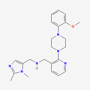 molecular formula C23H30N6O B4941983 1-(1,2-dimethyl-1H-imidazol-5-yl)-N-({2-[4-(2-methoxyphenyl)-1-piperazinyl]-3-pyridinyl}methyl)methanamine 