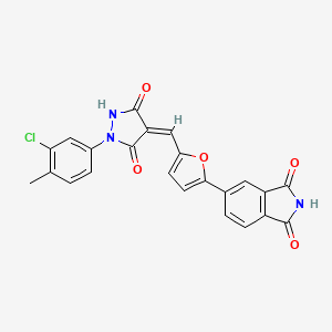 molecular formula C23H14ClN3O5 B4941986 5-(5-{[1-(3-chloro-4-methylphenyl)-3,5-dioxo-4-pyrazolidinylidene]methyl}-2-furyl)-1H-isoindole-1,3(2H)-dione 