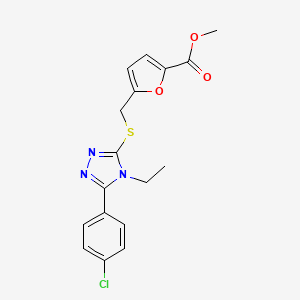 molecular formula C17H16ClN3O3S B4941989 methyl 5-({[5-(4-chlorophenyl)-4-ethyl-4H-1,2,4-triazol-3-yl]thio}methyl)-2-furoate 