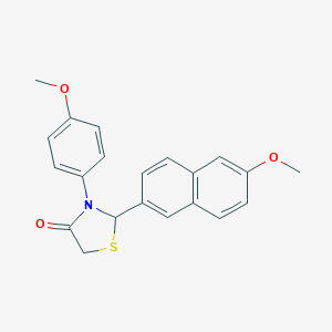 molecular formula C21H19NO3S B494201 2-(6-Methoxy-2-naphthyl)-3-(4-methoxyphenyl)-1,3-thiazolidin-4-one 