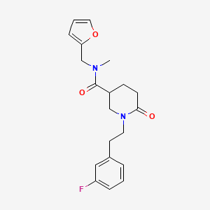 molecular formula C20H23FN2O3 B4942012 1-[2-(3-fluorophenyl)ethyl]-N-(2-furylmethyl)-N-methyl-6-oxo-3-piperidinecarboxamide 