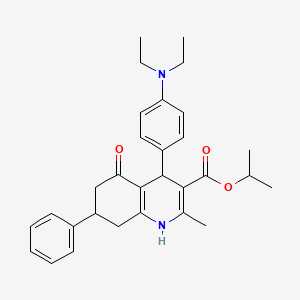 molecular formula C30H36N2O3 B4942050 isopropyl 4-[4-(diethylamino)phenyl]-2-methyl-5-oxo-7-phenyl-1,4,5,6,7,8-hexahydro-3-quinolinecarboxylate 