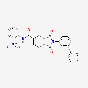 molecular formula C27H17N3O5 B4942056 2-(3-biphenylyl)-N-(2-nitrophenyl)-1,3-dioxo-5-isoindolinecarboxamide 