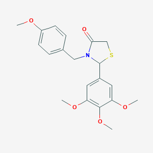 molecular formula C20H23NO5S B494207 3-(4-Methoxybenzyl)-2-(3,4,5-trimethoxyphenyl)-1,3-thiazolidin-4-one 