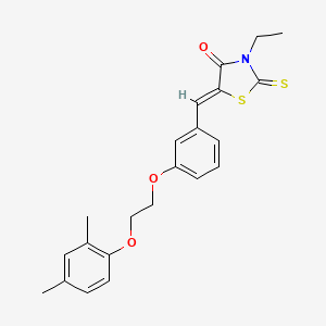 molecular formula C22H23NO3S2 B4942081 5-{3-[2-(2,4-dimethylphenoxy)ethoxy]benzylidene}-3-ethyl-2-thioxo-1,3-thiazolidin-4-one 