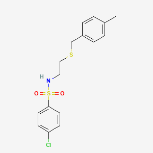 molecular formula C16H18ClNO2S2 B4942103 4-chloro-N-{2-[(4-methylbenzyl)thio]ethyl}benzenesulfonamide 