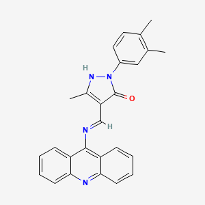 molecular formula C26H22N4O B4942112 4-[(9-acridinylamino)methylene]-2-(3,4-dimethylphenyl)-5-methyl-2,4-dihydro-3H-pyrazol-3-one 