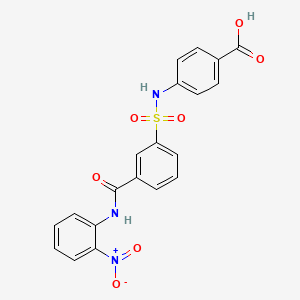 molecular formula C20H15N3O7S B4942113 4-{[(3-{[(2-nitrophenyl)amino]carbonyl}phenyl)sulfonyl]amino}benzoic acid 