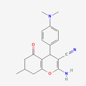 2-amino-4-[4-(dimethylamino)phenyl]-7-methyl-5-oxo-5,6,7,8-tetrahydro-4H-chromene-3-carbonitrile
