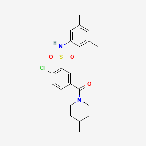 molecular formula C21H25ClN2O3S B4942124 2-chloro-N-(3,5-dimethylphenyl)-5-[(4-methyl-1-piperidinyl)carbonyl]benzenesulfonamide 
