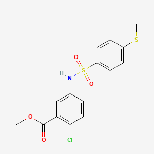 molecular formula C15H14ClNO4S2 B4942144 methyl 2-chloro-5-({[4-(methylthio)phenyl]sulfonyl}amino)benzoate 