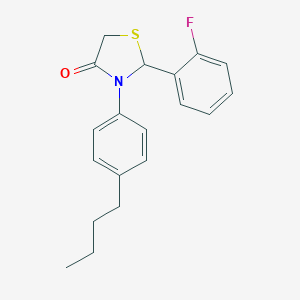 molecular formula C19H20FNOS B494215 3-(4-Butylphenyl)-2-(2-fluorophenyl)-1,3-thiazolidin-4-one 
