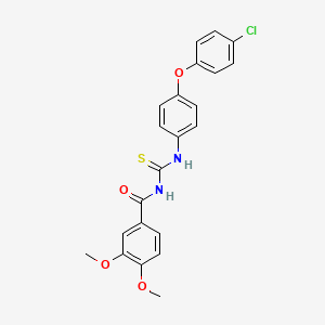 molecular formula C22H19ClN2O4S B4942162 N-({[4-(4-chlorophenoxy)phenyl]amino}carbonothioyl)-3,4-dimethoxybenzamide 