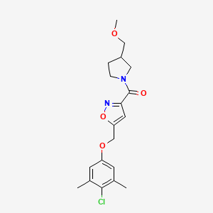 molecular formula C19H23ClN2O4 B4942163 5-[(4-chloro-3,5-dimethylphenoxy)methyl]-3-{[3-(methoxymethyl)-1-pyrrolidinyl]carbonyl}isoxazole 