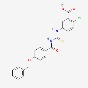 molecular formula C22H17ClN2O4S B4942170 5-[({[4-(benzyloxy)benzoyl]amino}carbonothioyl)amino]-2-chlorobenzoic acid 