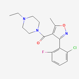 molecular formula C17H19ClFN3O2 B4942179 1-{[3-(2-chloro-6-fluorophenyl)-5-methyl-4-isoxazolyl]carbonyl}-4-ethylpiperazine 