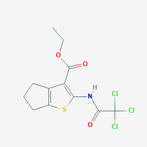 molecular formula C12H12Cl3NO3S B4942214 ethyl 2-[(trichloroacetyl)amino]-5,6-dihydro-4H-cyclopenta[b]thiophene-3-carboxylate 