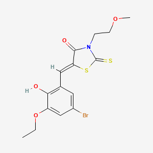 molecular formula C15H16BrNO4S2 B4942216 5-(5-bromo-3-ethoxy-2-hydroxybenzylidene)-3-(2-methoxyethyl)-2-thioxo-1,3-thiazolidin-4-one 