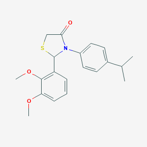 molecular formula C20H23NO3S B494224 2-(2,3-Dimethoxyphenyl)-3-(4-isopropylphenyl)-1,3-thiazolidin-4-one 