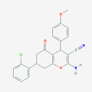 2-amino-7-(2-chlorophenyl)-4-(4-methoxyphenyl)-5-oxo-5,6,7,8-tetrahydro-4H-chromene-3-carbonitrile