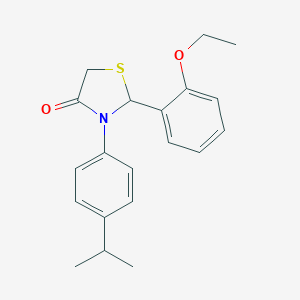molecular formula C20H23NO2S B494226 2-(2-Ethoxyphenyl)-3-(4-isopropylphenyl)-1,3-thiazolidin-4-one 