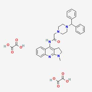 molecular formula C35H37N5O9 B4942269 2-[4-(diphenylmethyl)-1-piperazinyl]-N-(1-methyl-2,3-dihydro-1H-pyrrolo[2,3-b]quinolin-4-yl)acetamide diethanedioate 