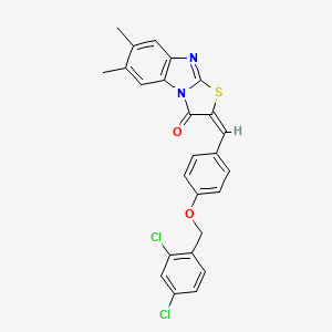 molecular formula C25H18Cl2N2O2S B4942274 2-{4-[(2,4-dichlorobenzyl)oxy]benzylidene}-6,7-dimethyl[1,3]thiazolo[3,2-a]benzimidazol-3(2H)-one 