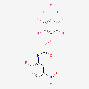 molecular formula C15H6F8N2O4 B4942280 N-(2-fluoro-5-nitrophenyl)-2-[2,3,5,6-tetrafluoro-4-(trifluoromethyl)phenoxy]acetamide 