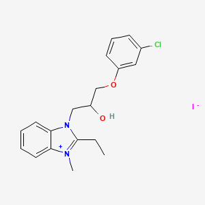 molecular formula C19H22ClIN2O2 B4942286 3-[3-(3-chlorophenoxy)-2-hydroxypropyl]-2-ethyl-1-methyl-1H-3,1-benzimidazol-3-ium iodide 