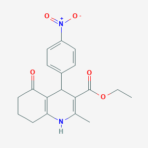 molecular formula C19H20N2O5 B4942292 ethyl 2-methyl-4-(4-nitrophenyl)-5-oxo-1,4,5,6,7,8-hexahydro-3-quinolinecarboxylate 