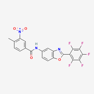 molecular formula C21H10F5N3O4 B4942317 4-methyl-3-nitro-N-[2-(pentafluorophenyl)-1,3-benzoxazol-5-yl]benzamide 