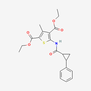 molecular formula C21H23NO5S B4942318 diethyl 3-methyl-5-{[(2-phenylcyclopropyl)carbonyl]amino}-2,4-thiophenedicarboxylate 