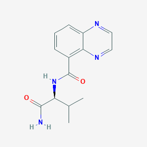 molecular formula C14H16N4O2 B4942322 N-[(1S)-1-(aminocarbonyl)-2-methylpropyl]-5-quinoxalinecarboxamide 