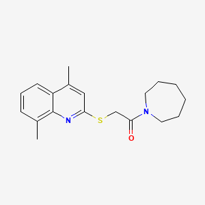 molecular formula C19H24N2OS B4942390 2-{[2-(1-azepanyl)-2-oxoethyl]thio}-4,8-dimethylquinoline 