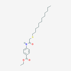 molecular formula C23H37NO3S B494240 Ethyl 4-[(2-dodecylsulfanylacetyl)amino]benzoate CAS No. 331461-38-2