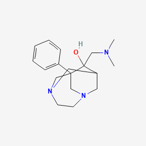 molecular formula C18H27N3O B4942402 9-[(dimethylamino)methyl]-1-phenyl-3,6-diazatricyclo[4.3.1.1~3,8~]undecan-9-ol 