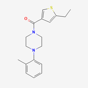 molecular formula C18H22N2OS B4942449 1-[(5-ethyl-3-thienyl)carbonyl]-4-(2-methylphenyl)piperazine 
