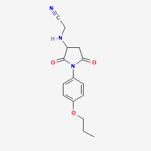 molecular formula C15H17N3O3 B4942458 {[2,5-dioxo-1-(4-propoxyphenyl)-3-pyrrolidinyl]amino}acetonitrile 